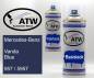 Preview: Mercedes-Benz, Vanda Blue, 957 / 5957: 400ml Sprühdose + 400ml Klarlack - Set, von ATW Autoteile West.